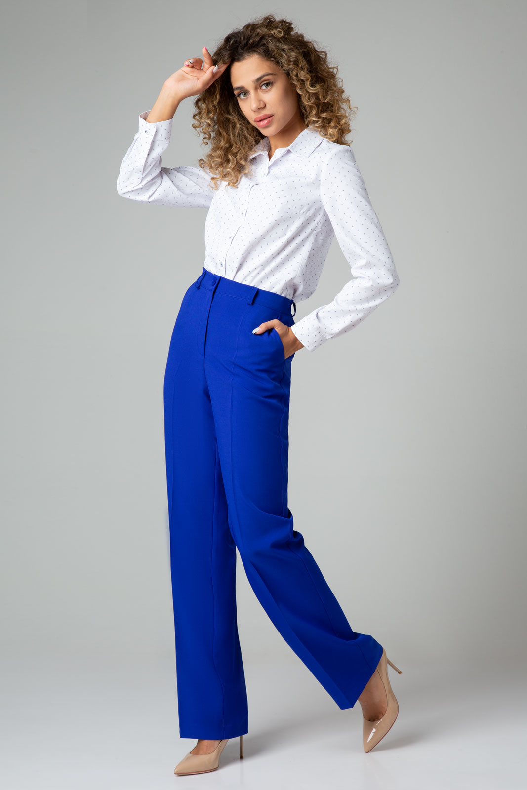 Брюки 309 цвет василек 42-52