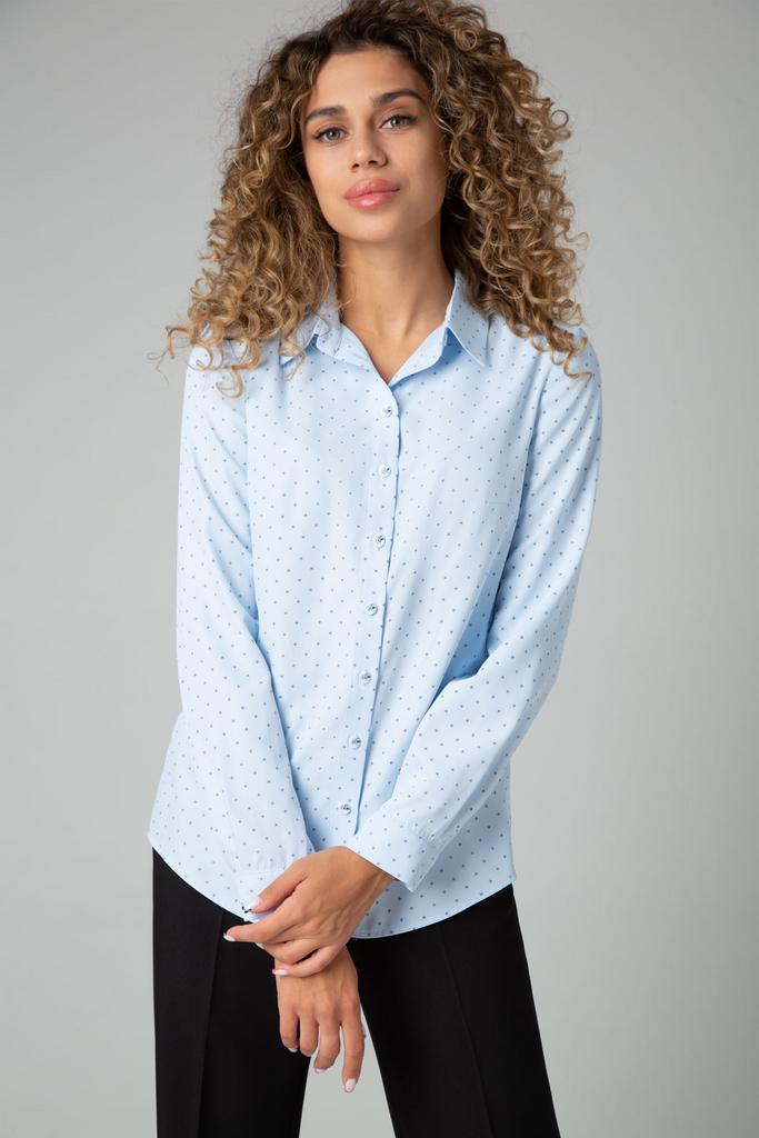 Блузка 421 голубой в точку 42-52