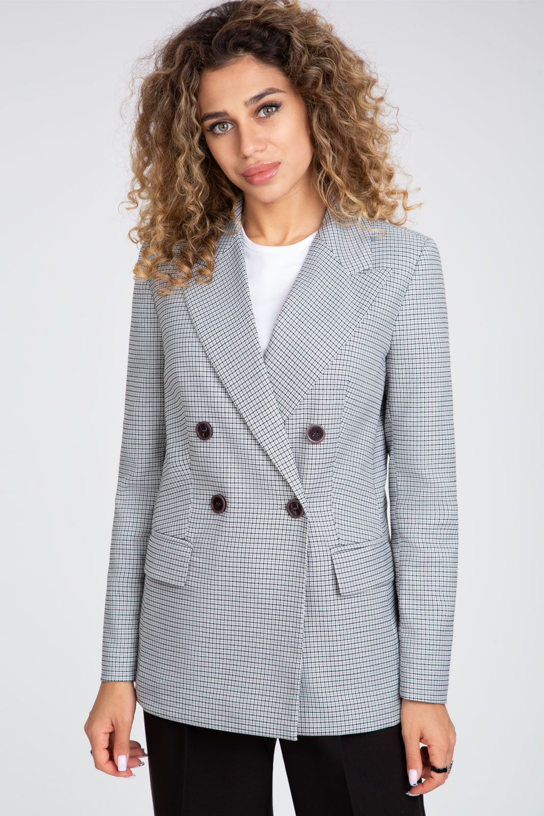 Жакет 205 серая клетка 42-52