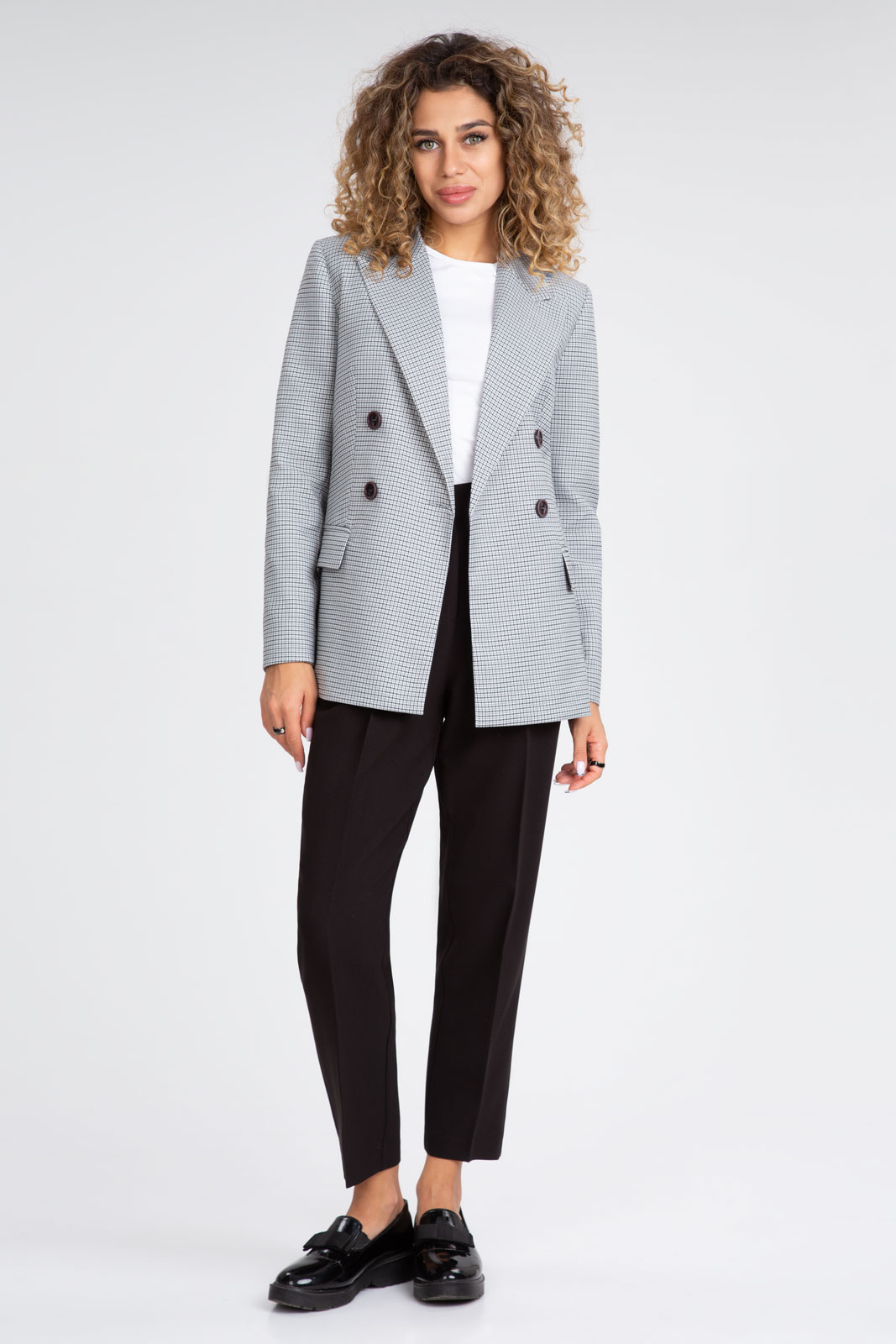 Жакет 205 серая клетка 42-52