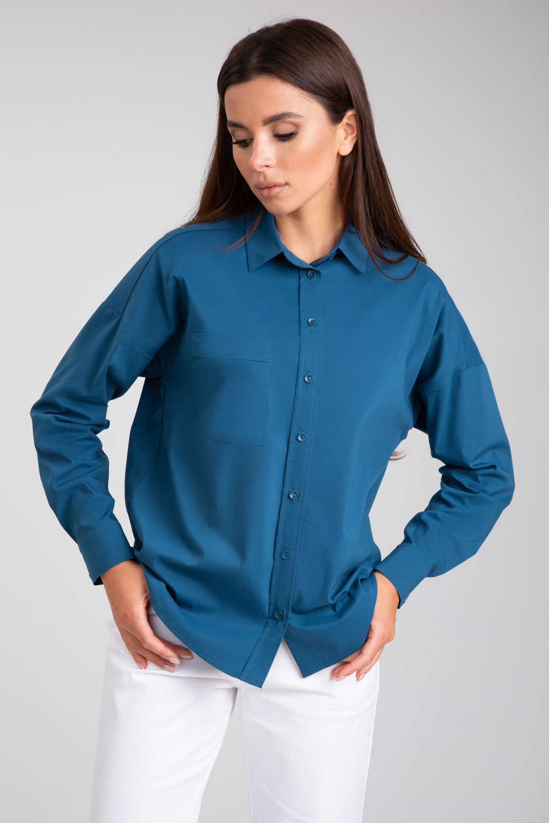 Блузка 404 морская волна 42-58