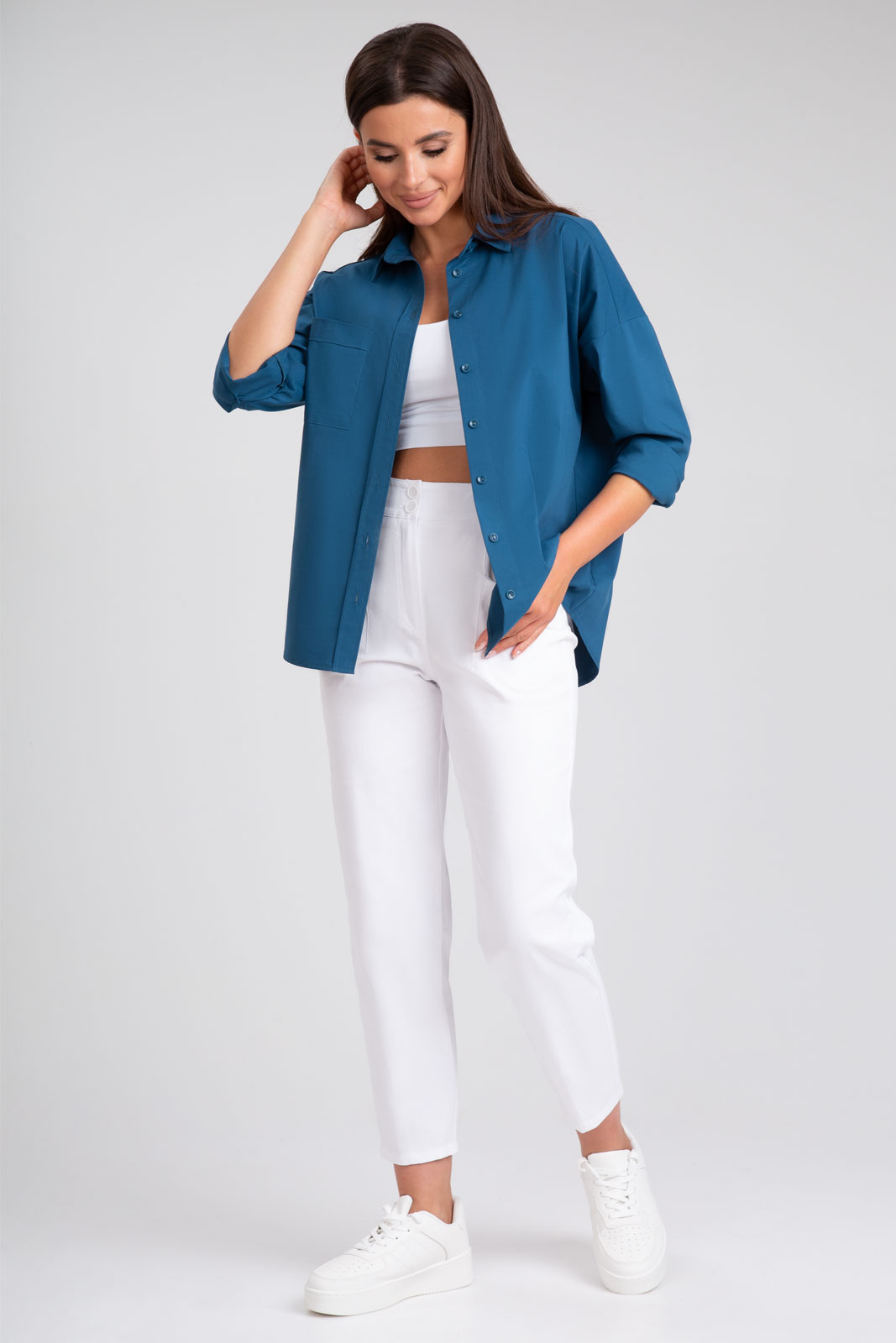 Блузка 404 морская волна 42-58