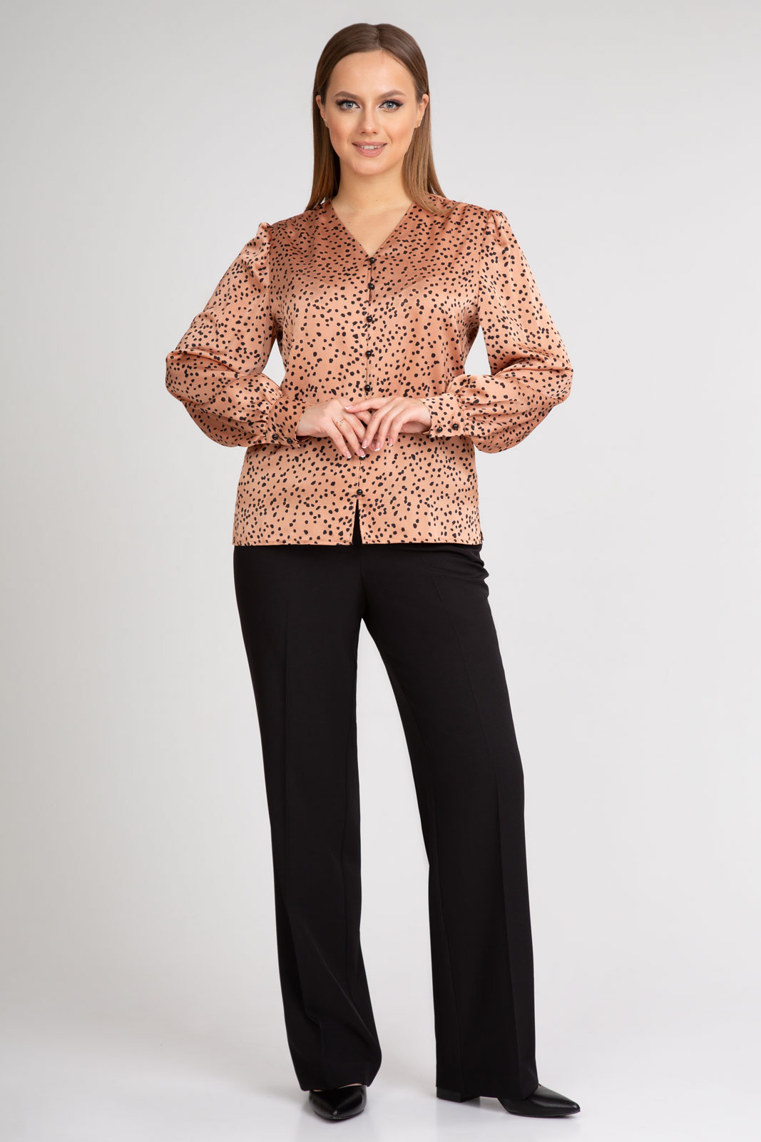 Блузка 422 горох беж 42-52