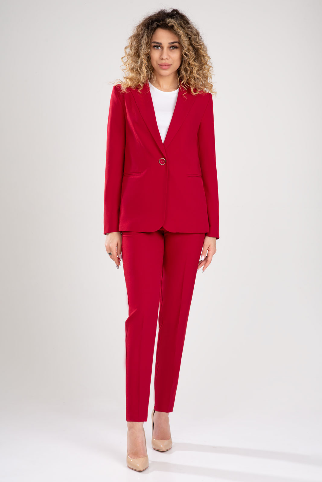 Костюм брючный 10403/1 красный 42-58