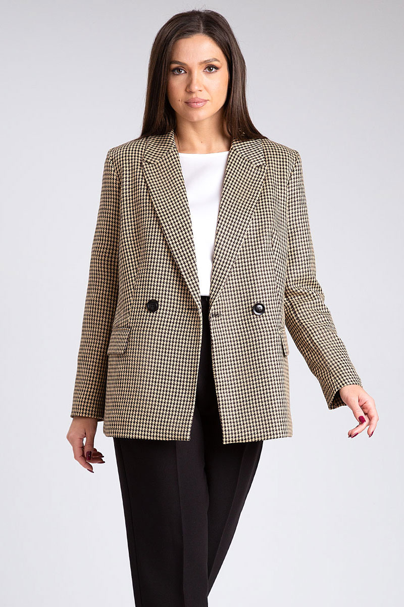 Жакет 206 гусиная лапка беж 42-52