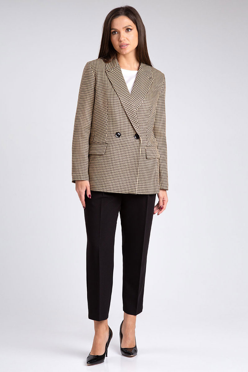 Жакет 206 гусиная лапка беж 42-52