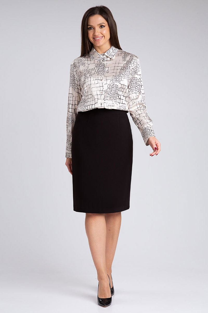 Юбка 509 черный цвет плотная 46-56