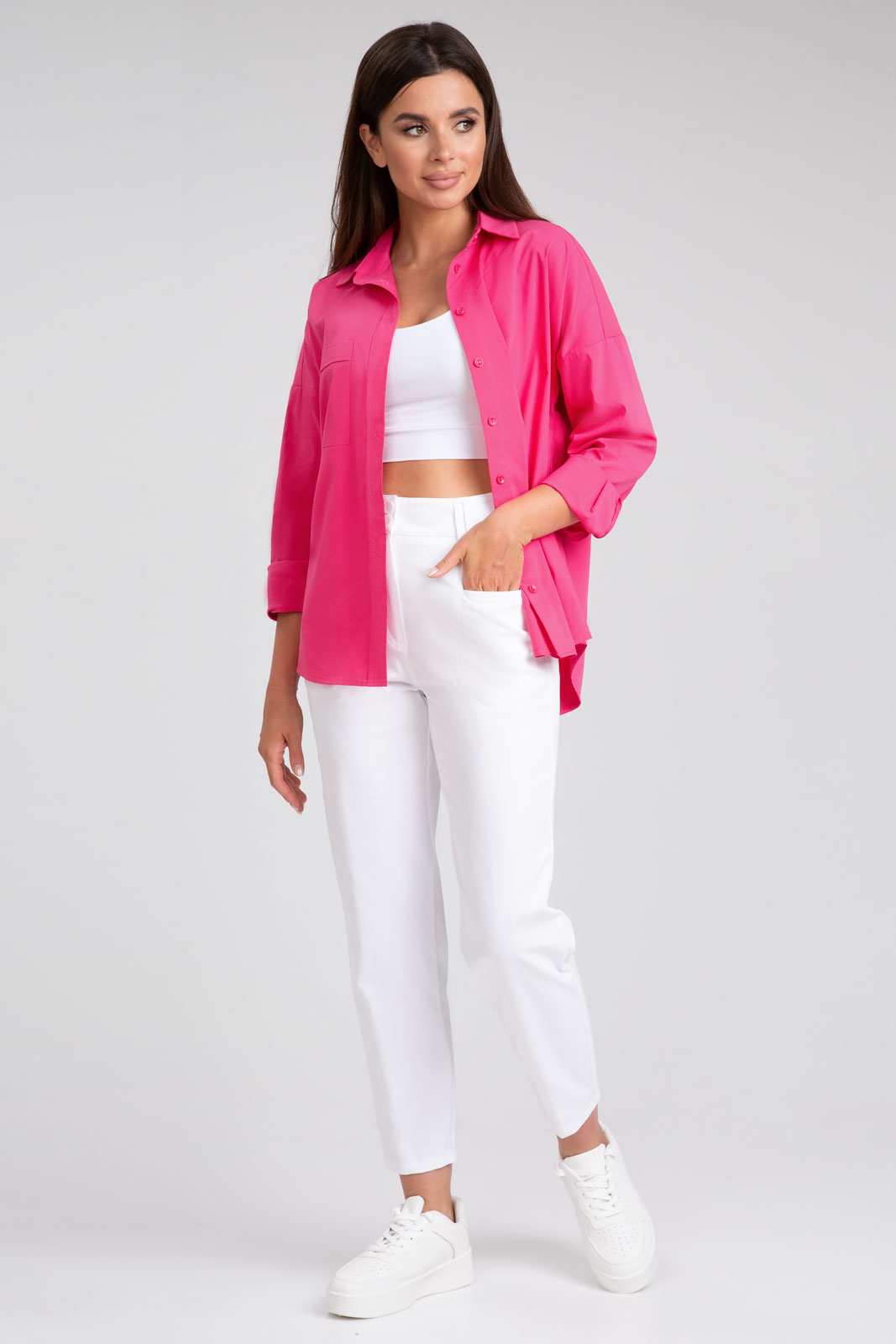 Блузка 404 цвет фуксия 42-58