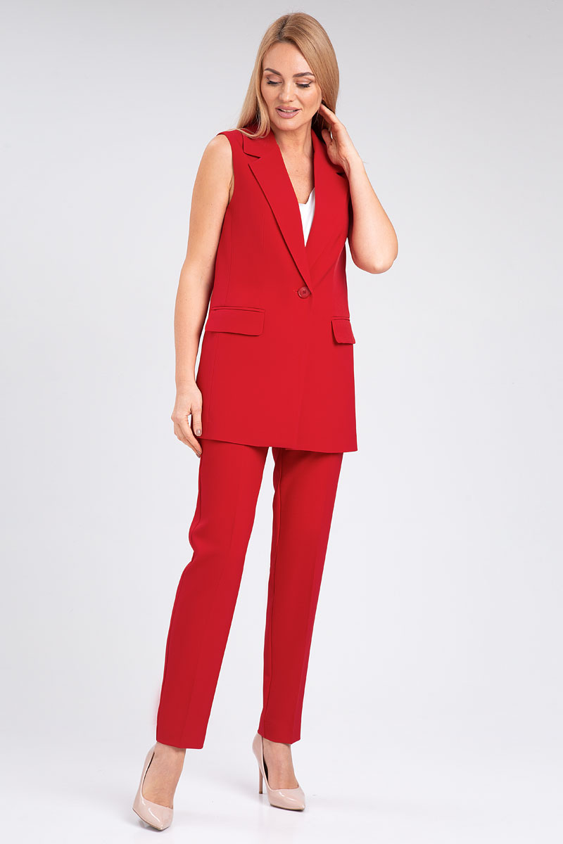 Костюм брючный 20403/1 цвет красный 42-58