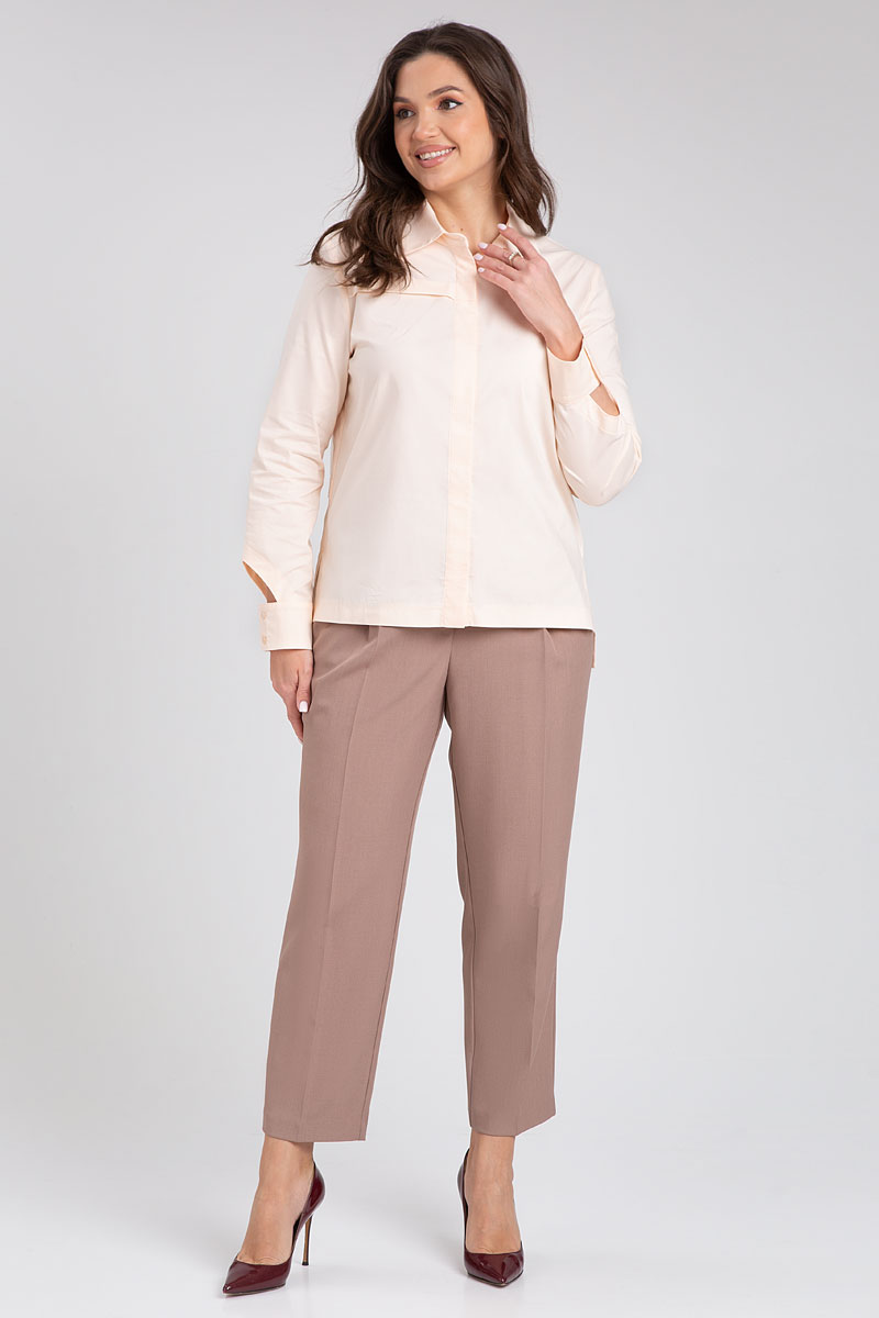 Блузка 418 ванильный цвет 42-58