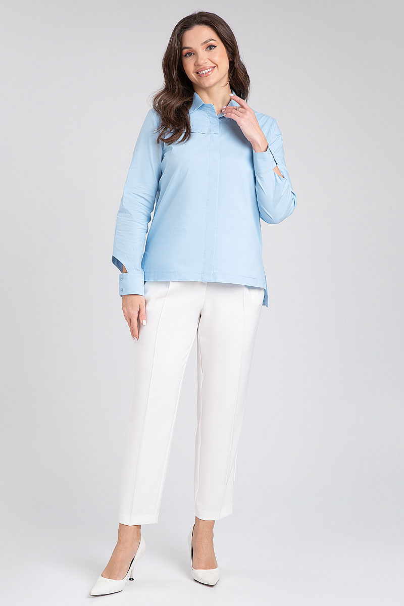 Блузка 418 голубой цвет 42-58