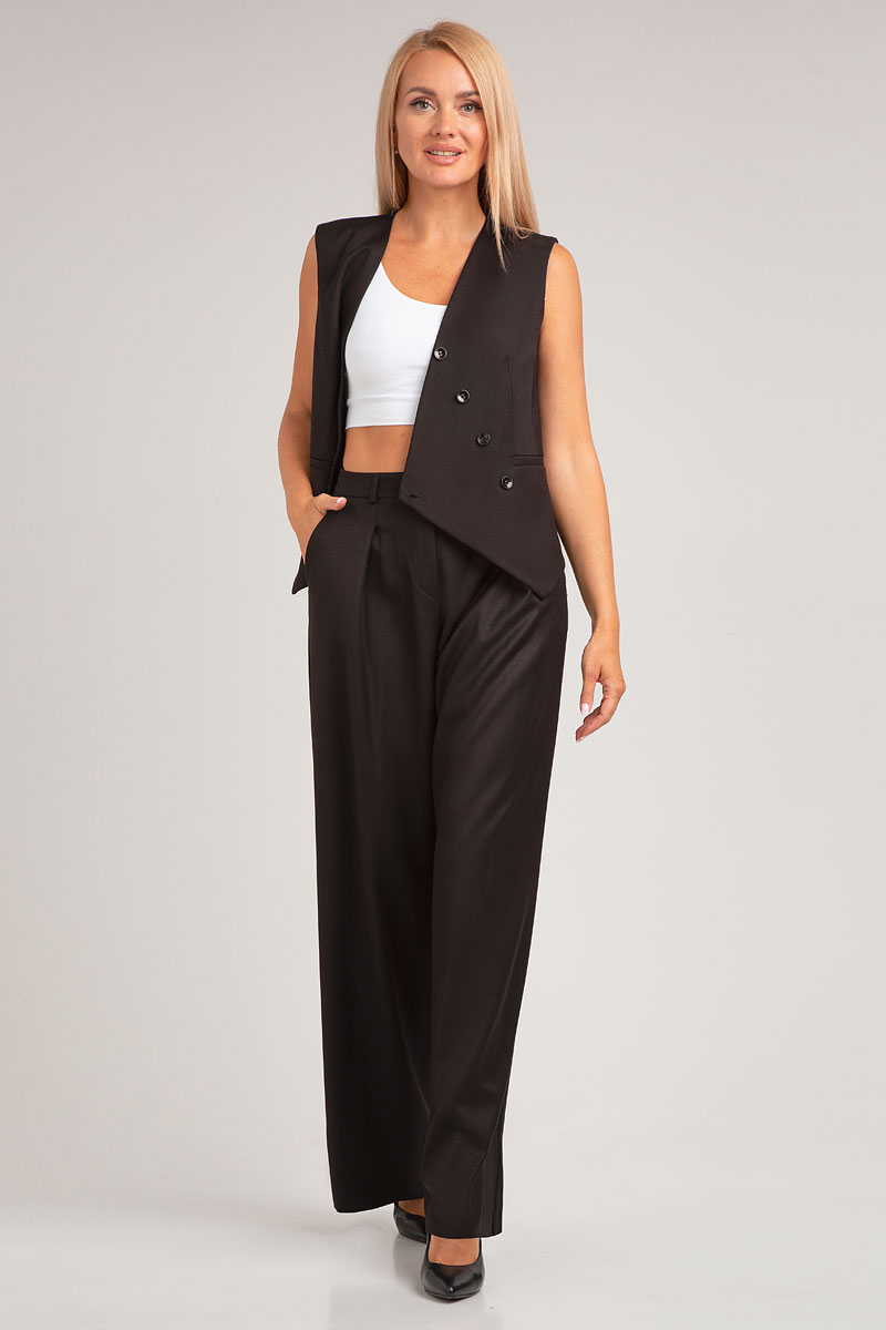 Костюм брючный 20713 черный цвет 44-48