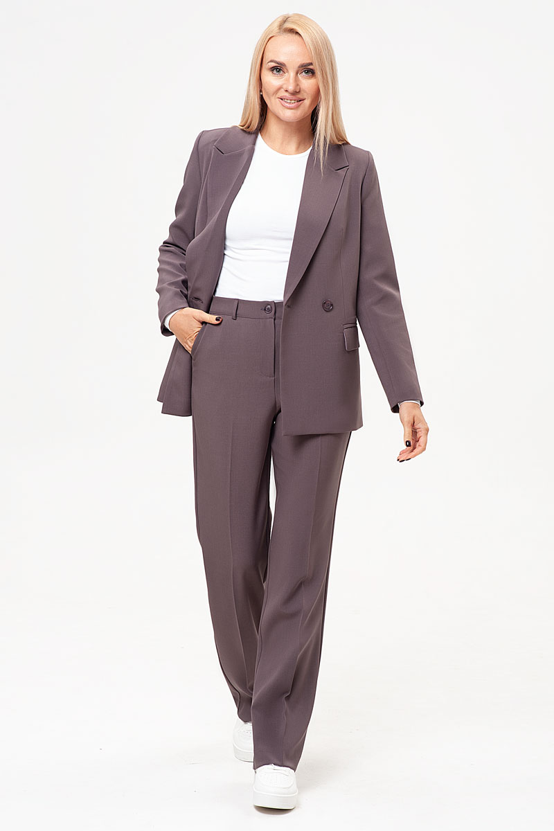 Костюм брючный 10609 цвет какао 42-52
