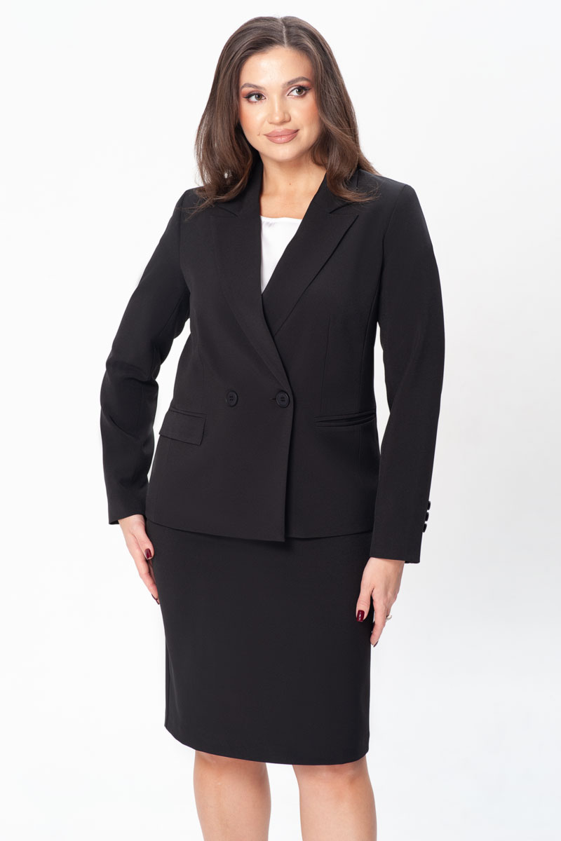 Костюм юбочный 10709 черный цвет 46-56