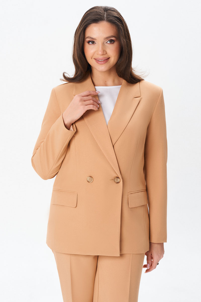 Костюм брючный 10609 бежевый цвет 42-52