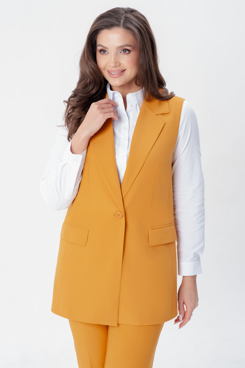 Костюм брючный 20403/1 горчичный цвет 42-58