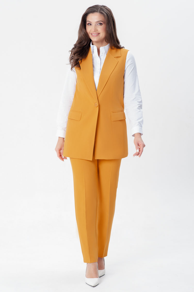 Костюм брючный 20403/1 горчичный цвет 42-58