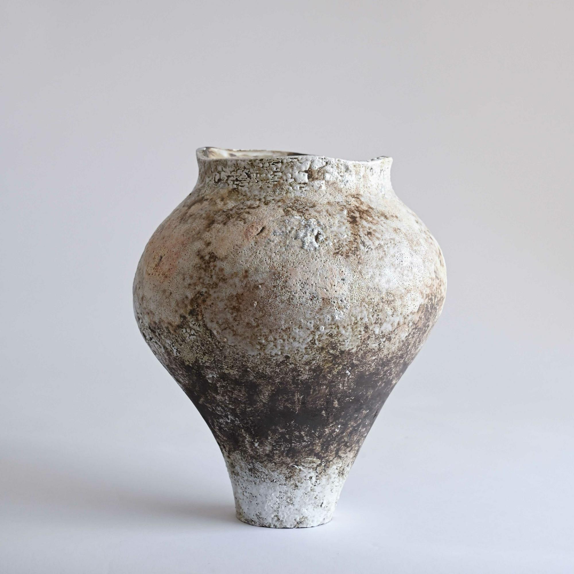 Handmade ceramic vase wabi sabi rustic style Portugal