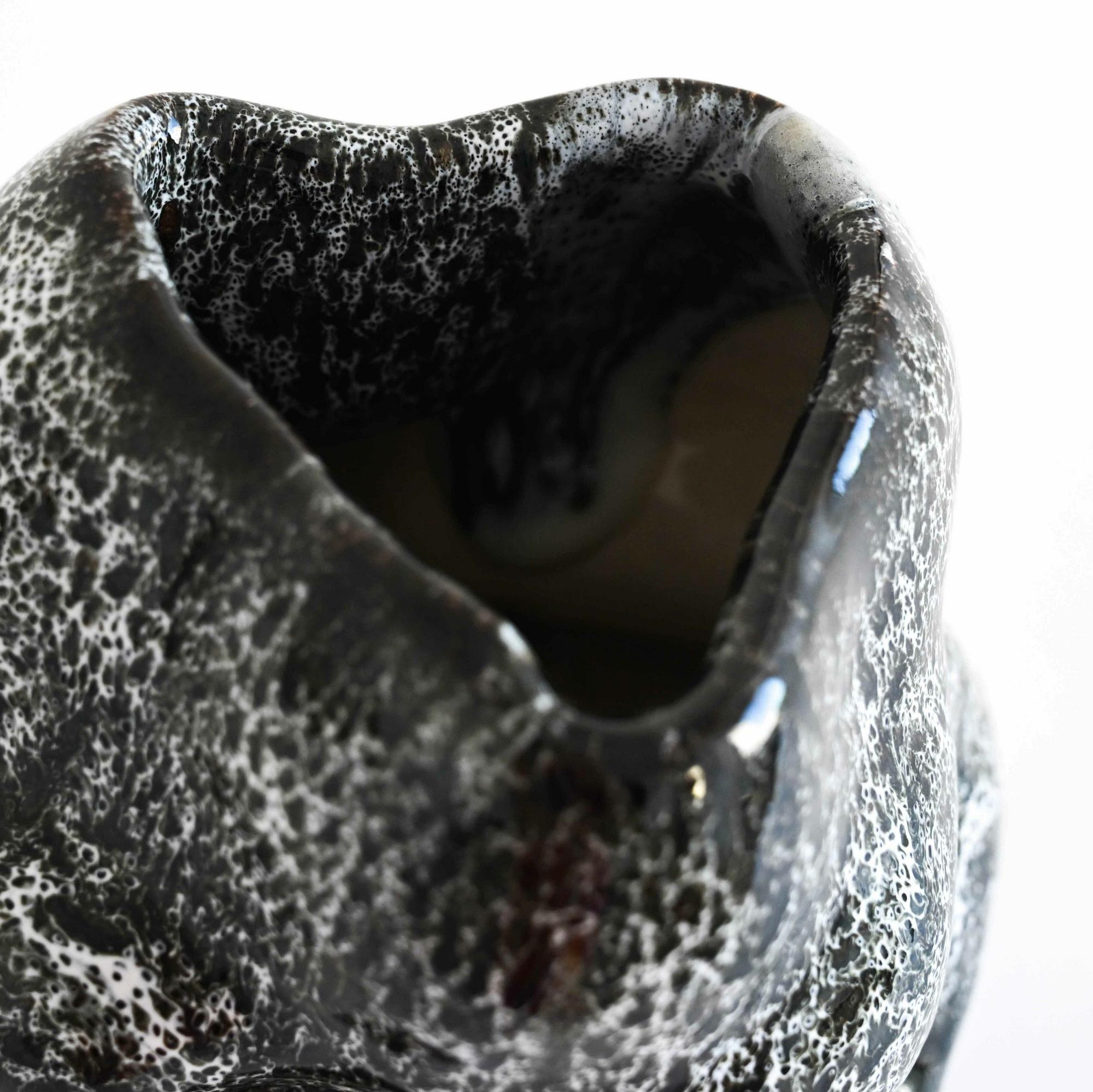 Handmade ceramic vase art object details