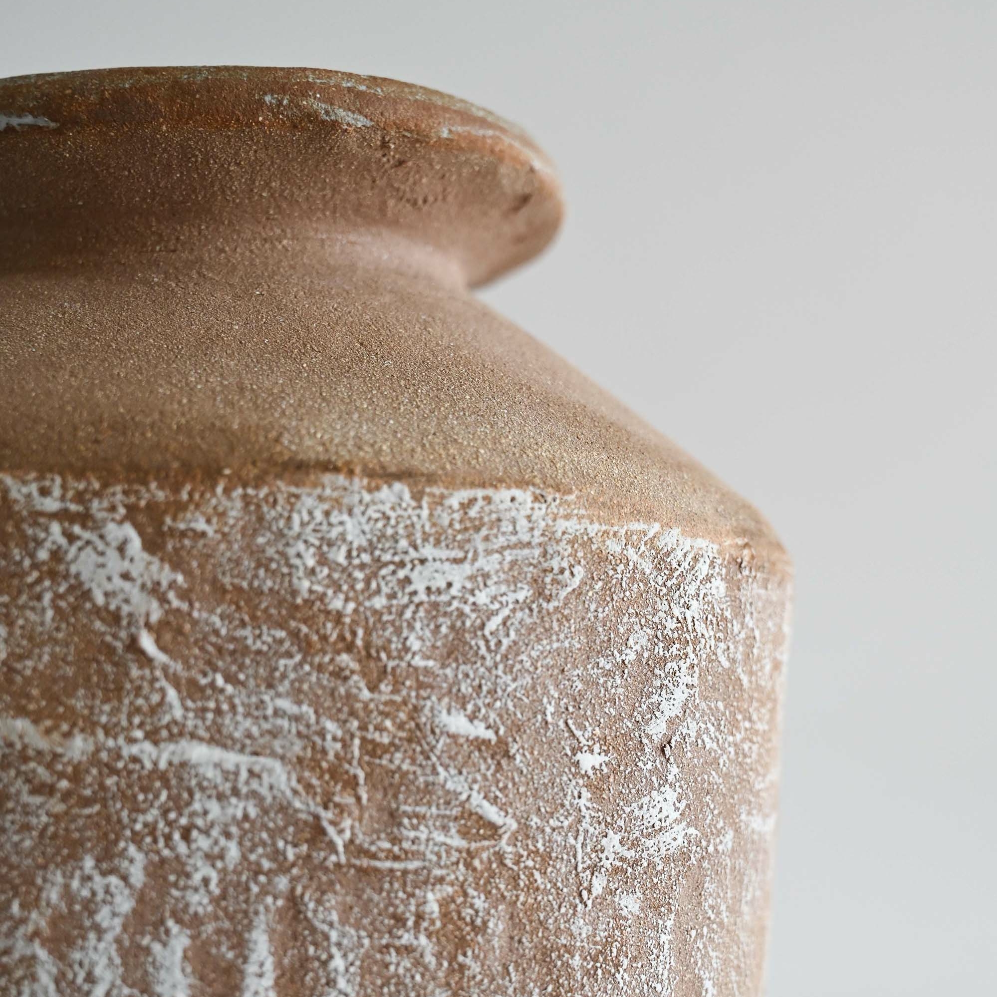 Handmade ceramic vase wabi sabi rustic style Portugal details