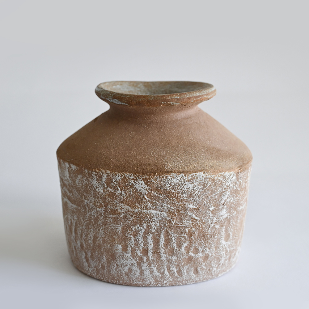 Handmade ceramic vase wabi sabi rustic style Portugal