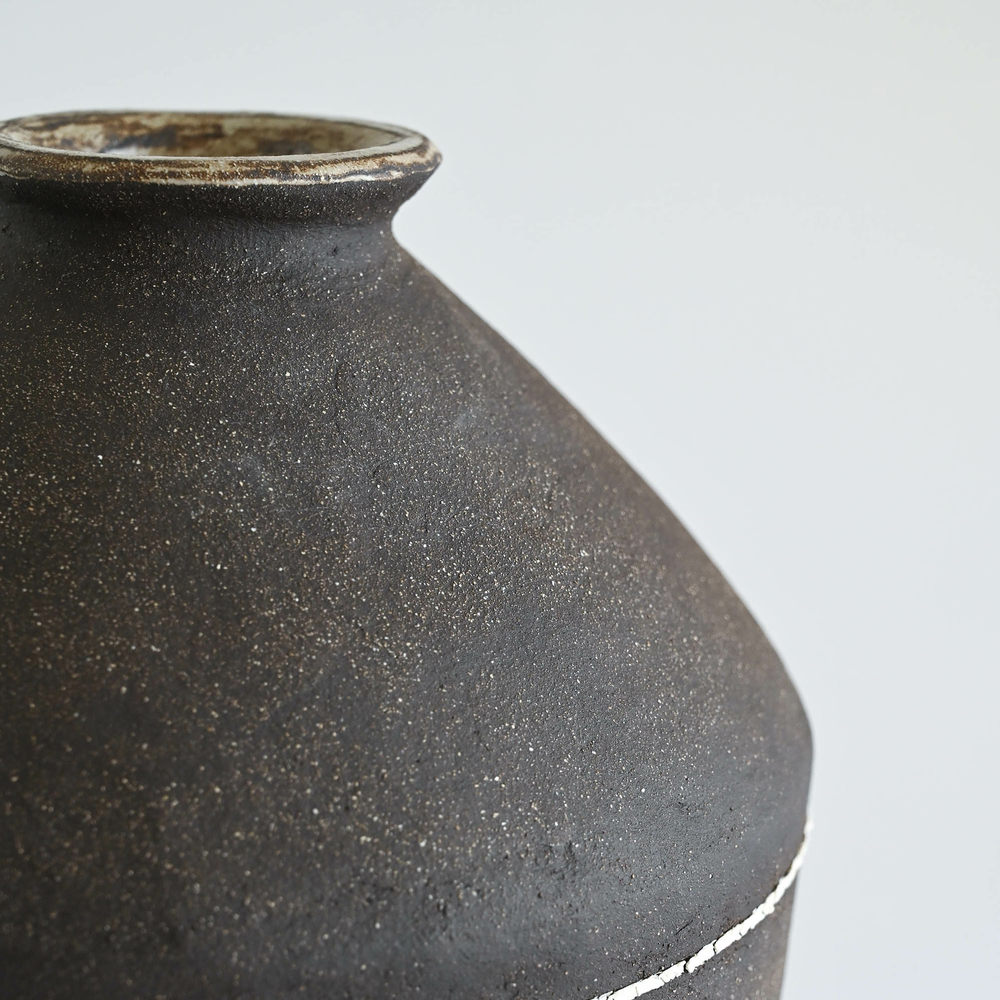 Handmade ceramic vase wabi sabi rustic style Portugal details