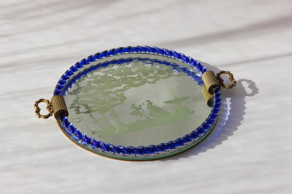 Синий поднос Barovier Murano