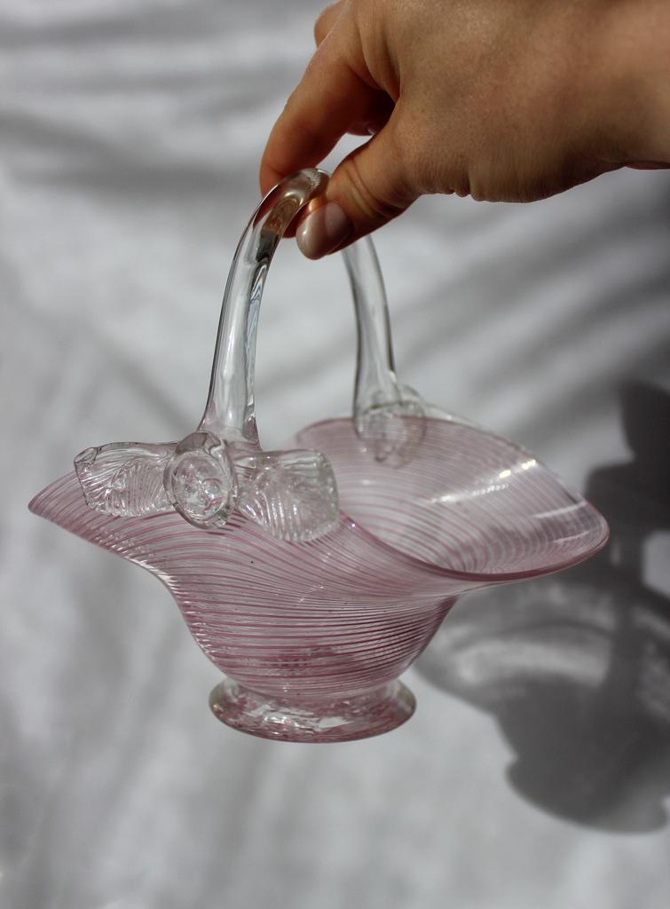 Вазочка-корзинка Murano в технике “filigrana”