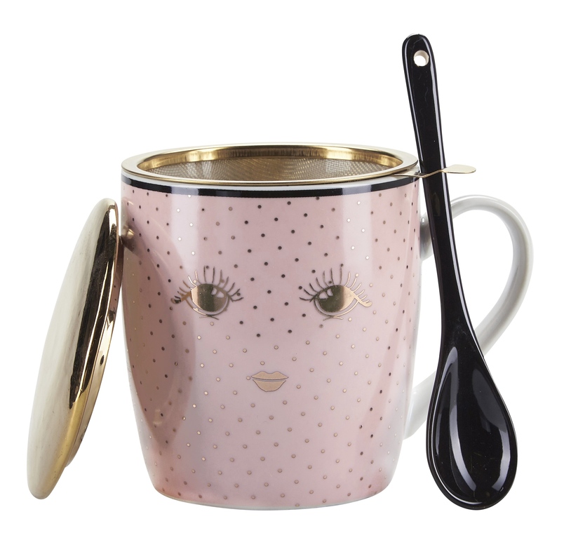 Miss Etoile чашка для заваривания чая с ситечком и ложкой