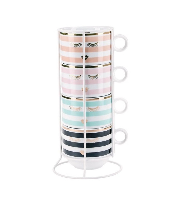 Miss Etoile Набор чашек на подставке 4 шт