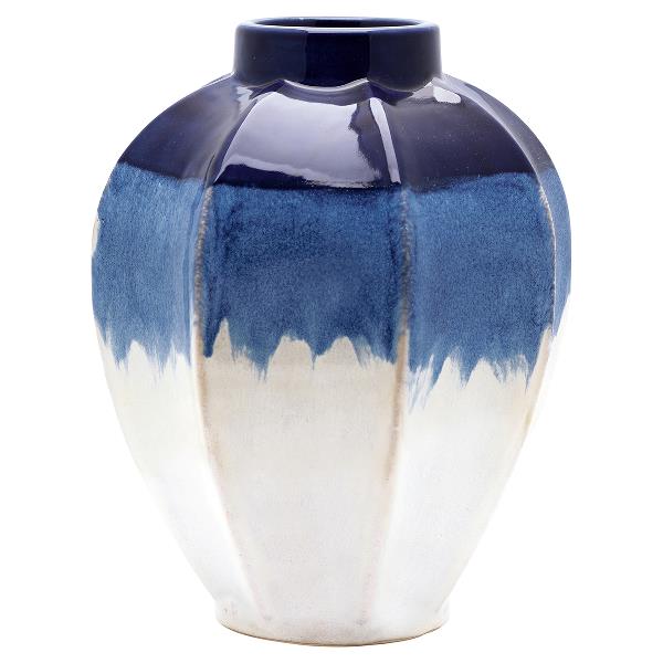 GreenGate ваза в синюю широкую полосу