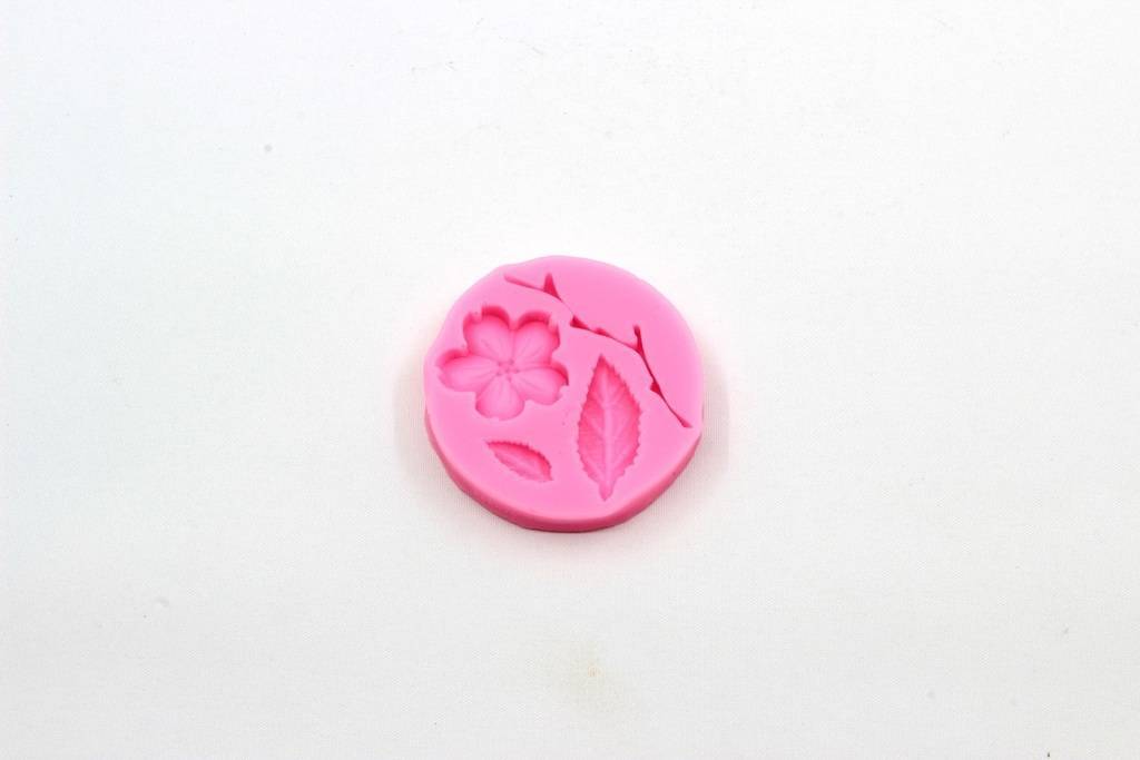 Молд "Цветок, лист и веточка"