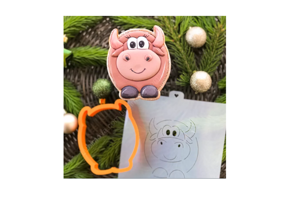 Пухлый бык 2 (форма+трафарет)