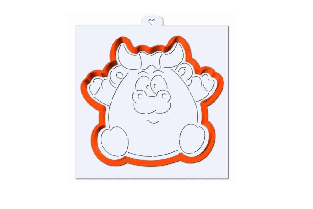 Толстый бычок (форма+трафарет)