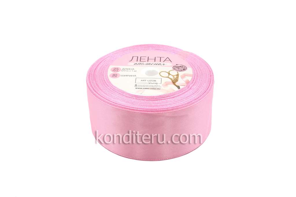Лента атласная розовая 40 мм*23 м (арт. 5052105)