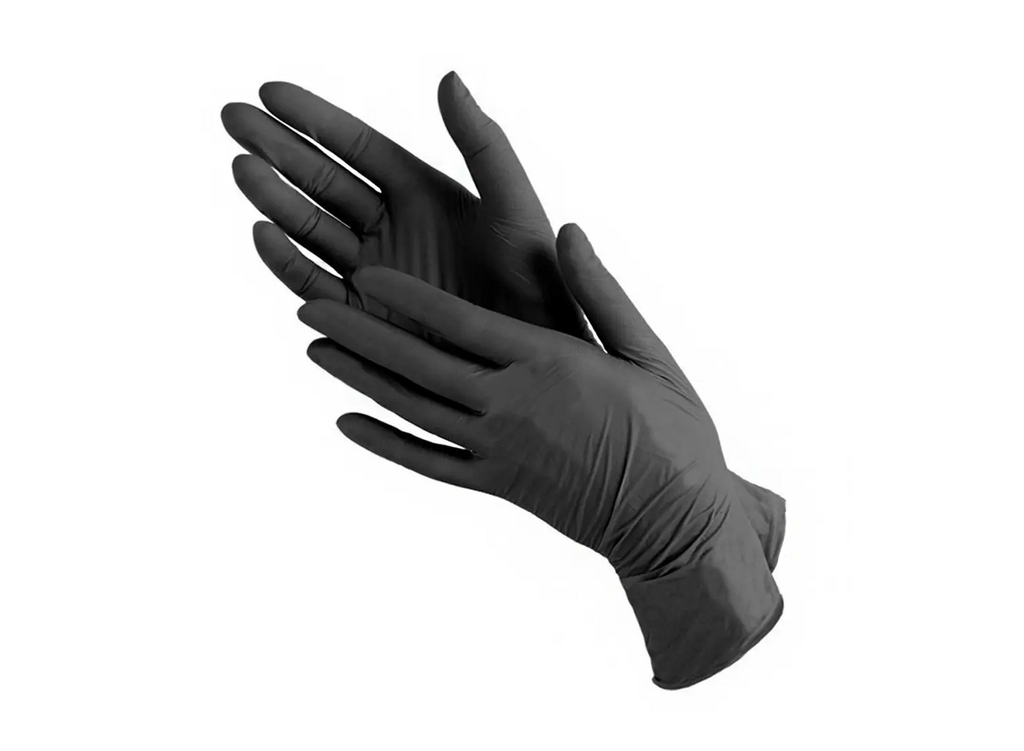 Перчатки нитриловые неопудренные черные, 100 шт. Размер S