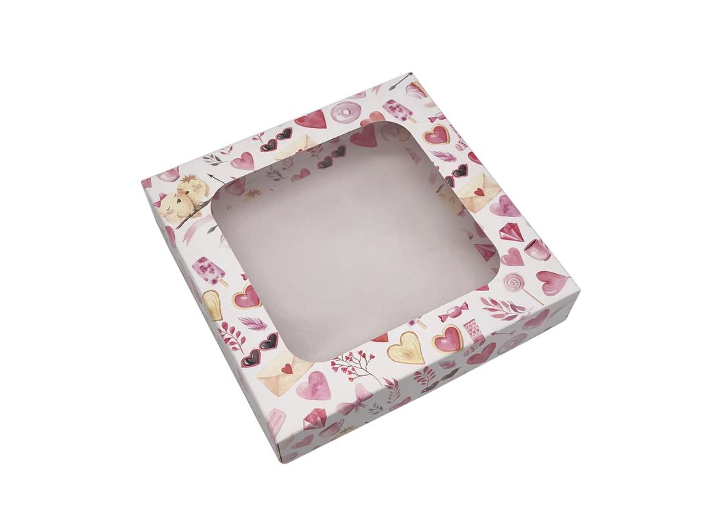 Коробка для пряников ПТАШКА с окном, 15*15*3 см
