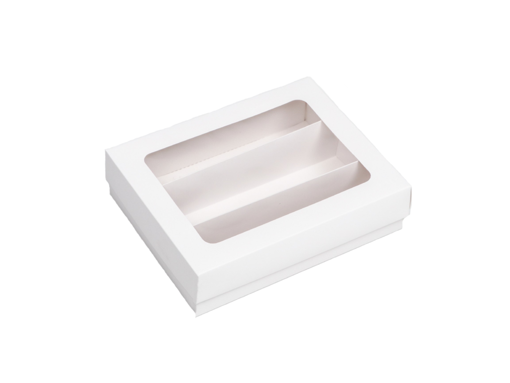 Коробка для макаронс С ОКНОМ белая, 21* 16,5*5,5 см