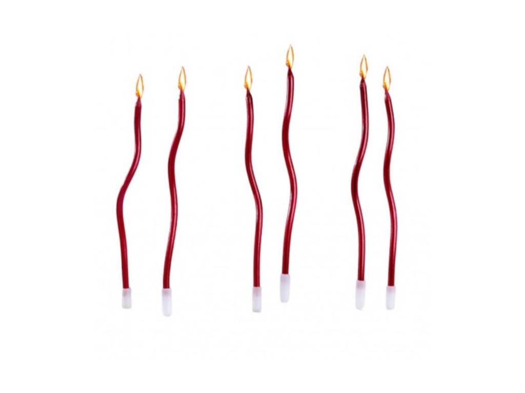 Свечи Серпантин, рубин, 11 см, 6 шт.