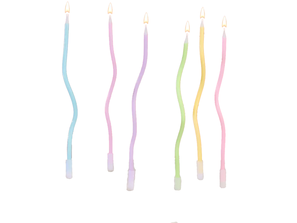 Свечи Серпантин, пастельные, 11 см, 6 шт.