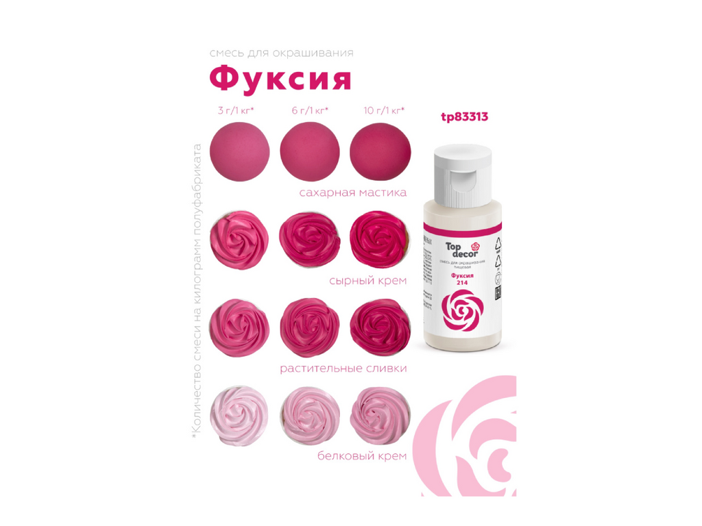 Краситель гелевый пищевой Топ-Декор "Фуксия" 30 г