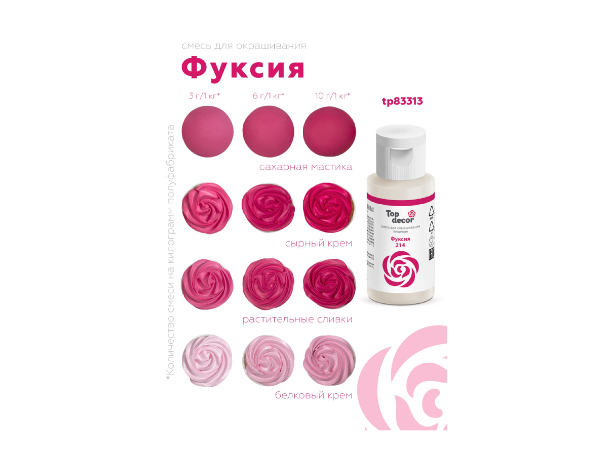 Краситель гелевый пищевой Топ-Декор "Фуксия" 30 г