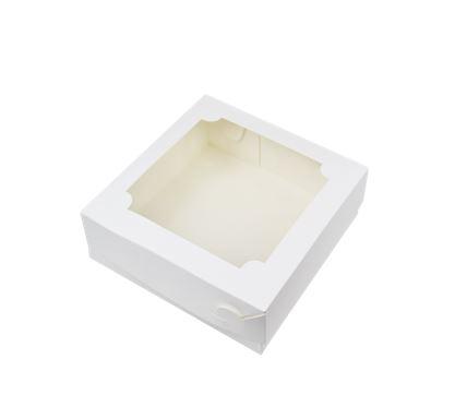 Коробка для зефира с окном БЕЛАЯ 20*20*7 см