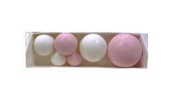 Набор шаров из шоколадной глазури "Бело-розовый" 6 шт