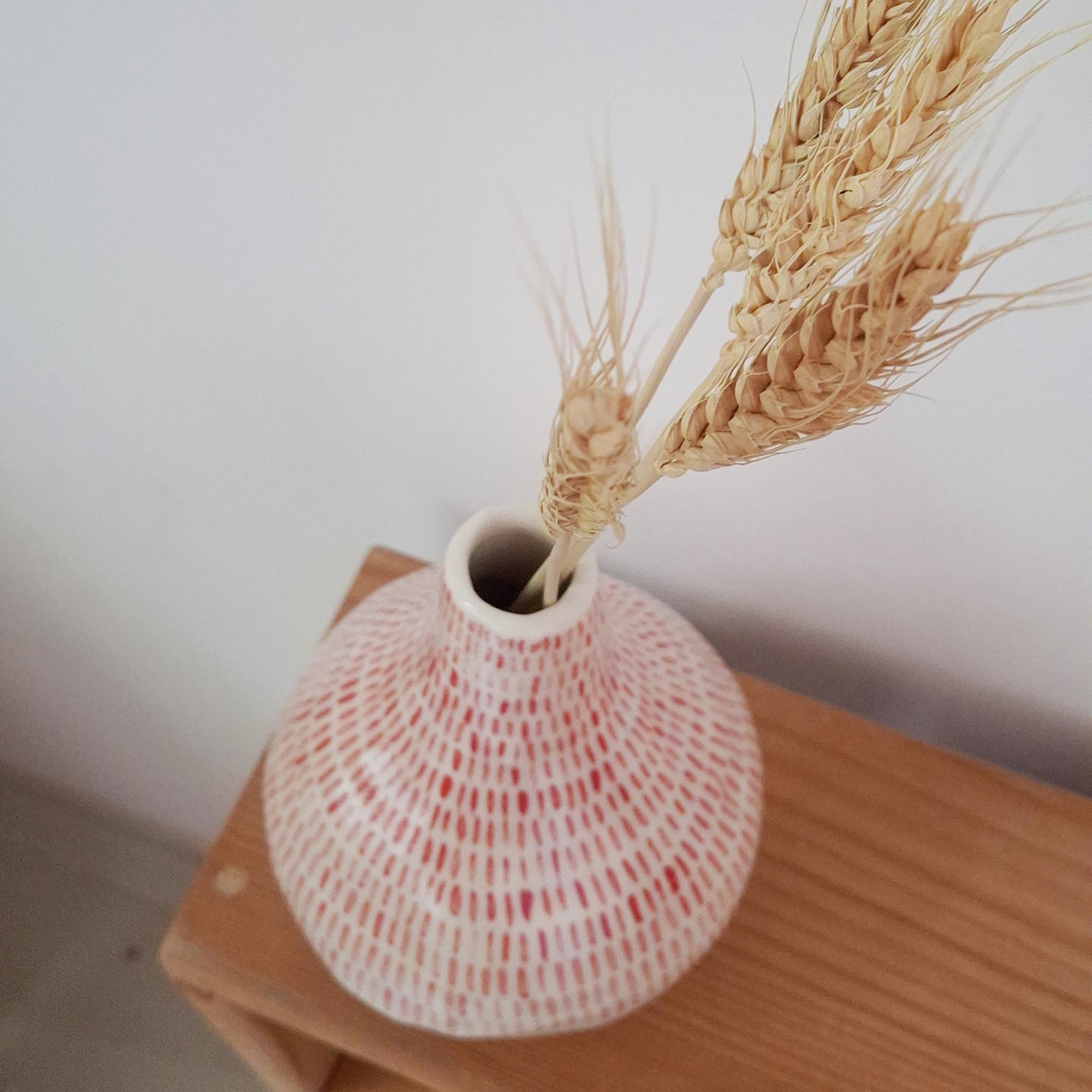 ваза бутылка цвет Полосатый красный