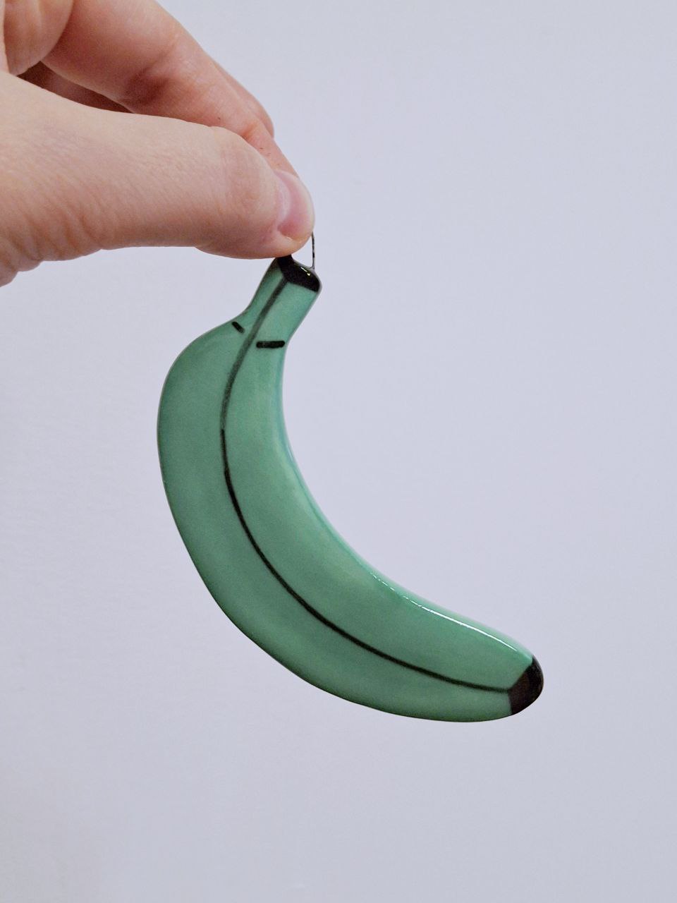 Игрушка ёлочная. Украшение для дома. Банан зелёный. Уорхол