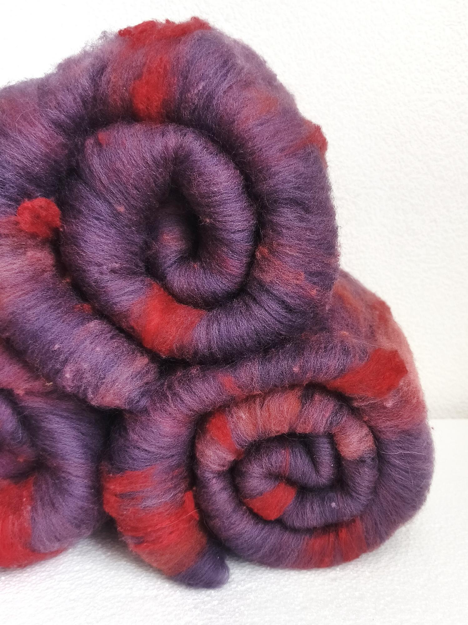 Кудель (батт)  для прядения, твид, 55 гр