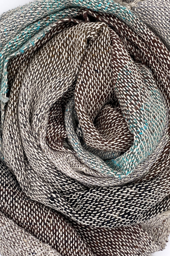 Бохо-шарф из хлопка со льном и NORO. Японская коллекция.
