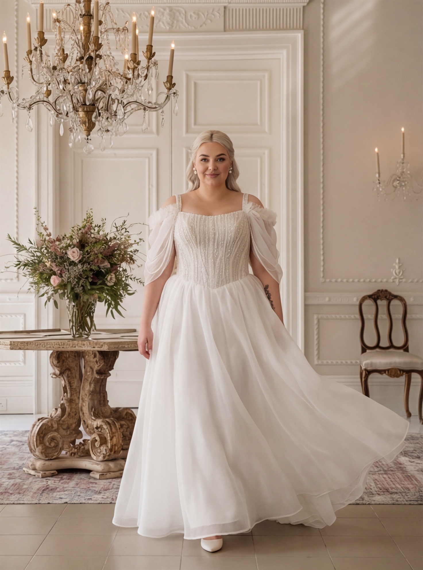 Свадебное платье Рафаэлла органза Сайз+