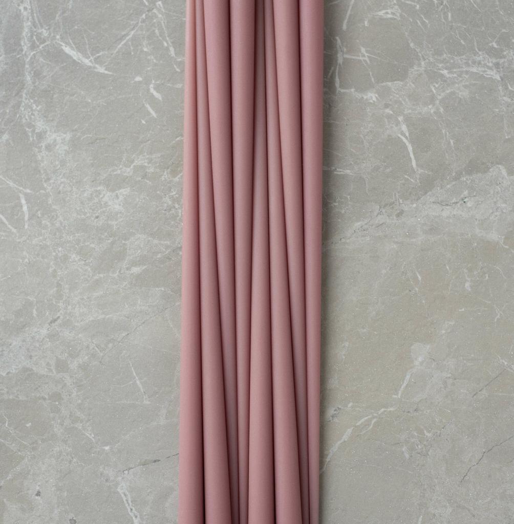 TAPER CANDLES DUSTY ROSE 10 PCS